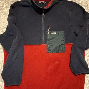 Patagonia Black and Red Fleece Pullover